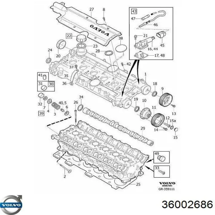 Válvula de control del árbol de levas 31355829 Volvo