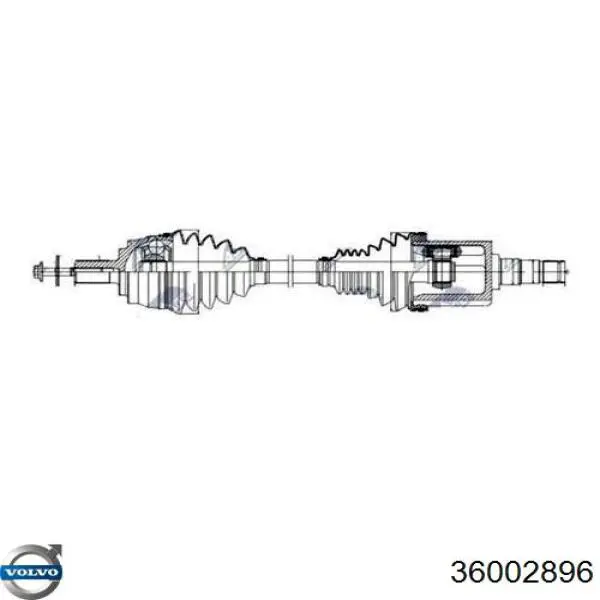 Semieje delantero izquierdo 36002896 Volvo