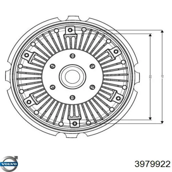 Embrague viscoso de ventilador 3979922 Volvo