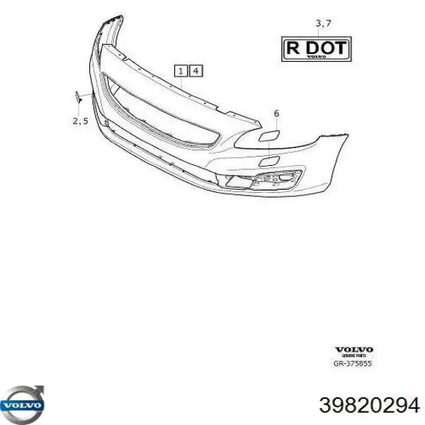 Comprar 39820294 Volvo Tapa del enganche de remolcado delantera