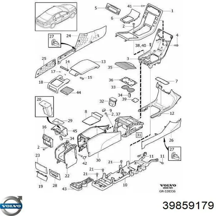 Comprar 39859179 Volvo Embellecedor de la consola central