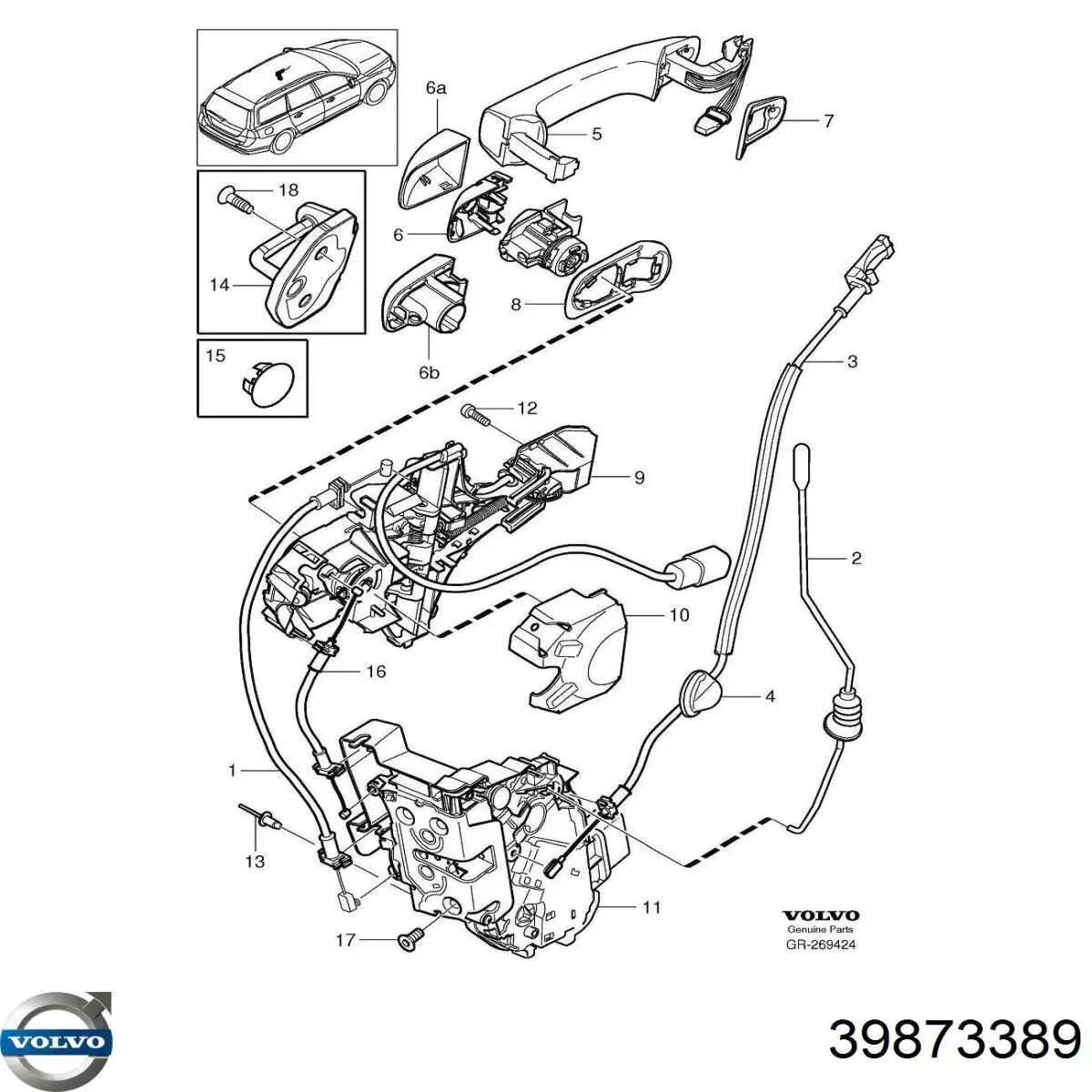 Comprar 39873389 Volvo Manija exterior de puerta trasera