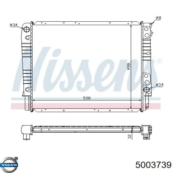 RA65530A Signeda radiador refrigeración del motor