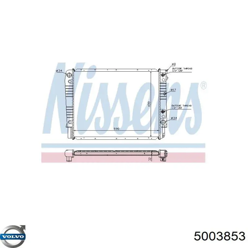 3547146 Volvo radiador refrigeración del motor