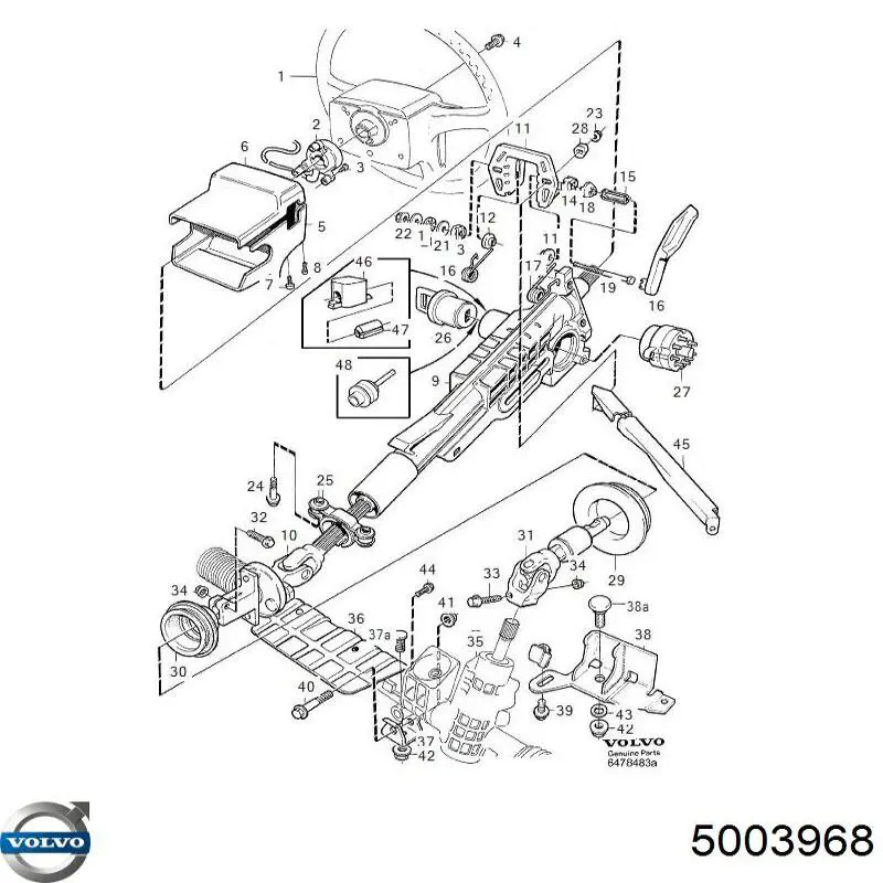 5003968 Volvo cremallera de dirección