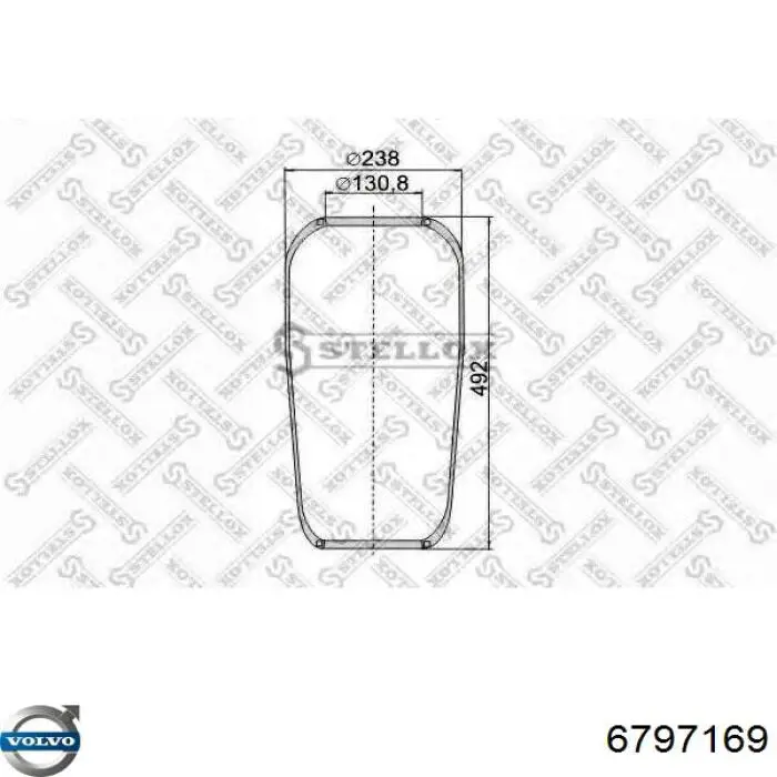 6797169 Volvo muelle neumático, suspensión, eje trasero