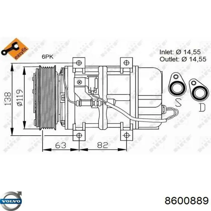Comprar 8600889 Volvo Compresor de aire acondicionado coche