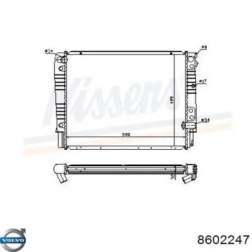 8602247 Volvo radiador refrigeración del motor