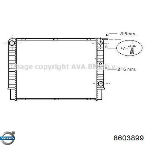 8603899 Volvo Refrigeración del motor