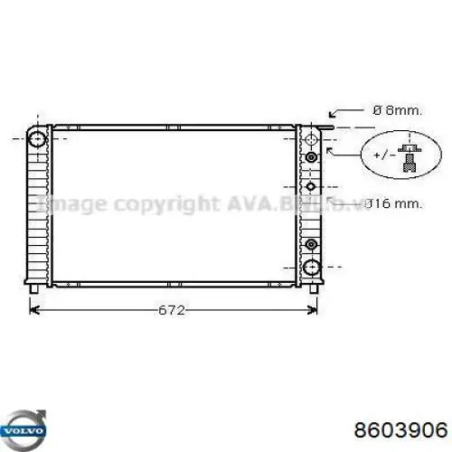 8603906 Volvo radiador refrigeración del motor