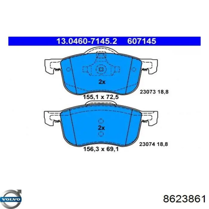 Pastillas de freno delanteras Volvo S80 1 TS, TH, KV