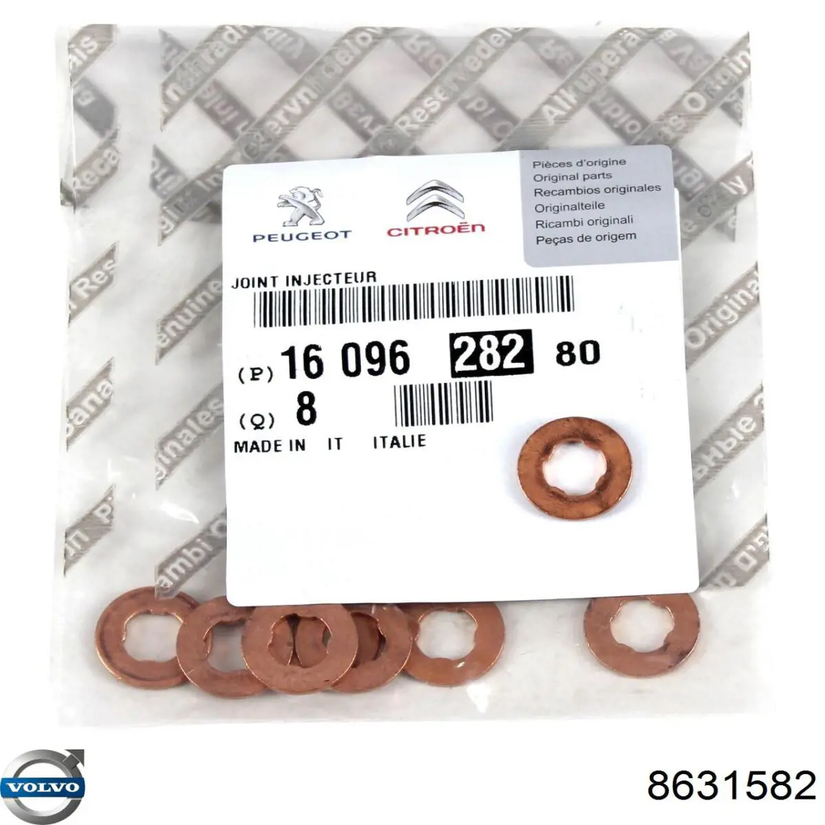 8631582 Volvo Arandela de asiento del inyector