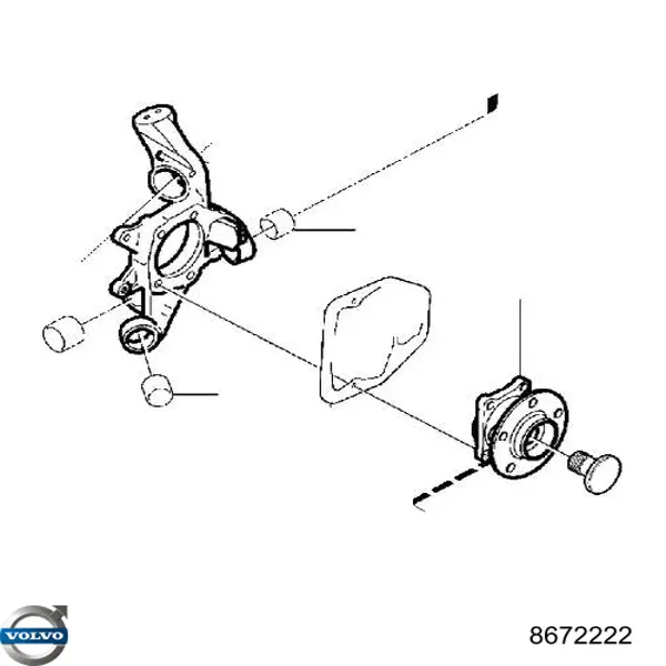 8672222 Volvo silentblock de mangueta trasera