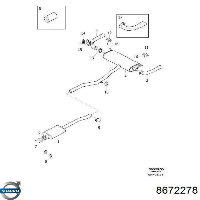 Junta de tubo de escape Volvo 8672278 precio, desde 5,01 EUR