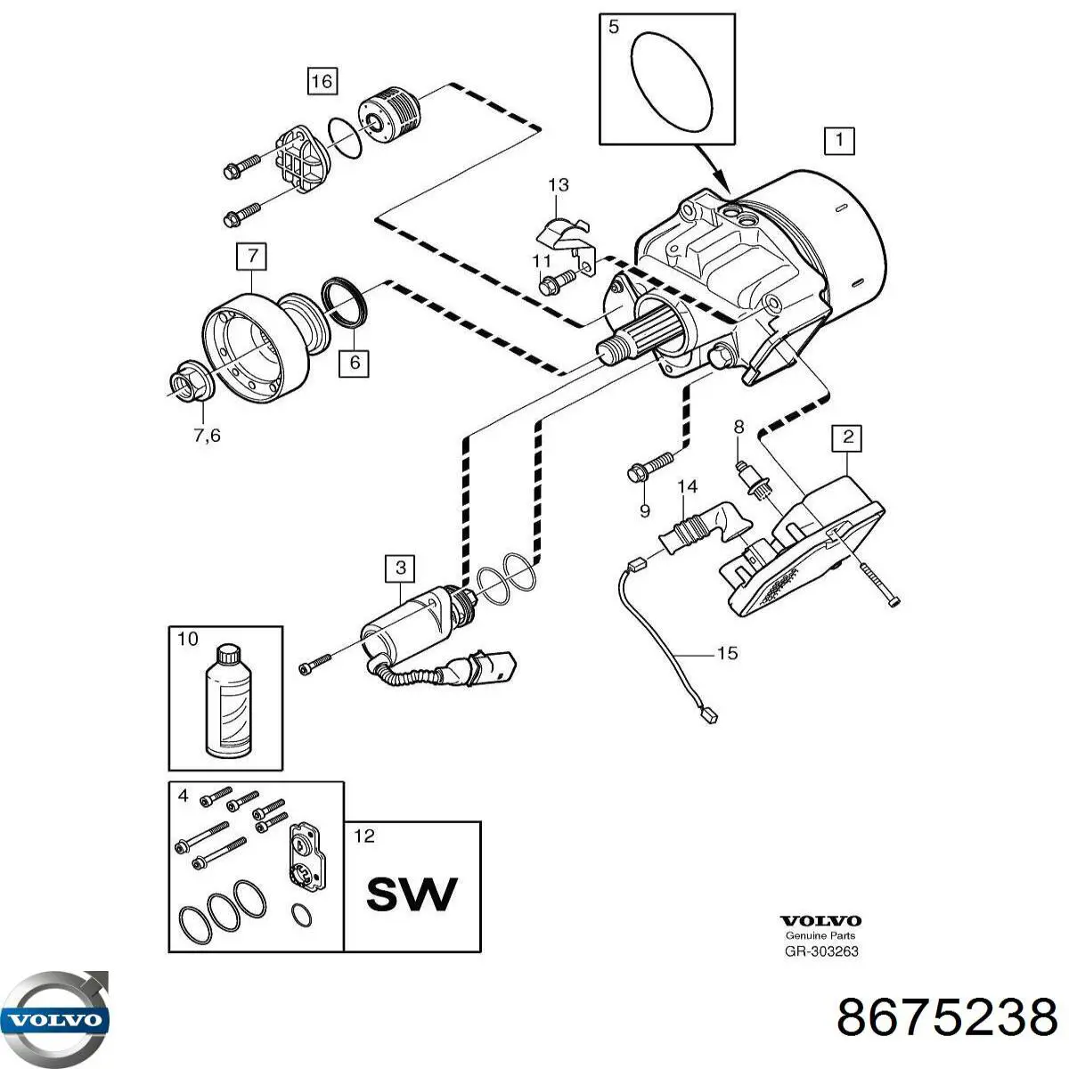 Comprar 8675238 Volvo Retén del piñón del diferencial trasero