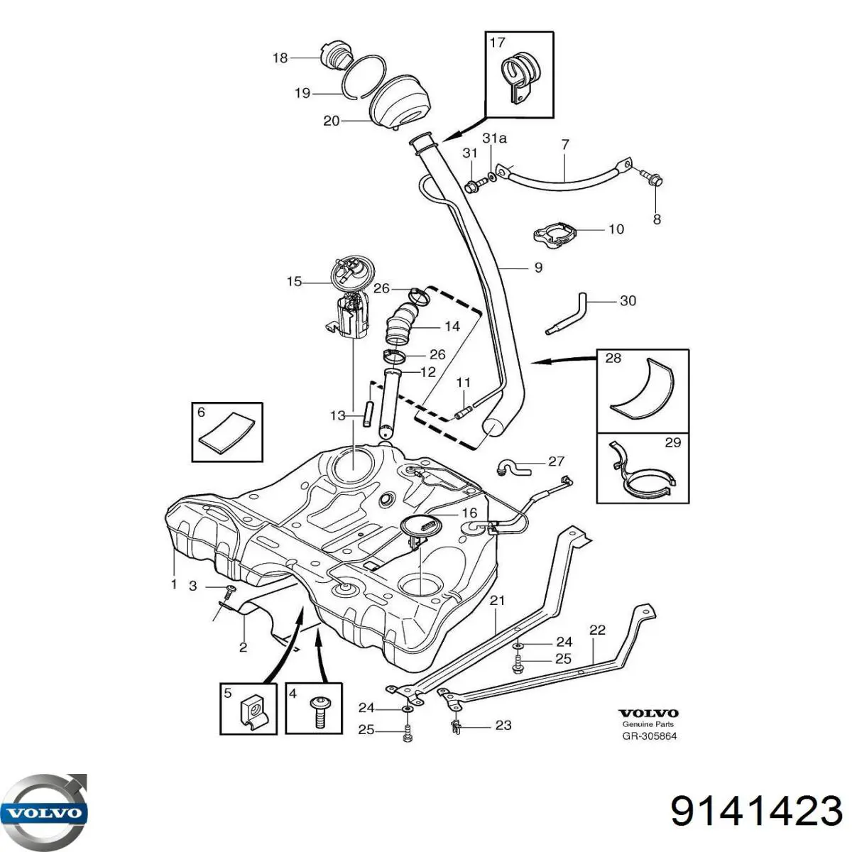 Tubo del depósito al cuello de llenado Volvo 9141423 precio, desde 21,99 EUR