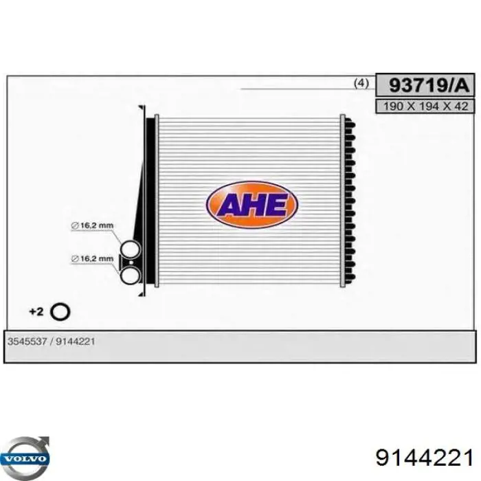 Comprar 9144221 Volvo Radiador calefacción