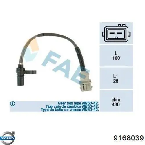 Comprar 9168039 Volvo Sensor de velocidad de rueda