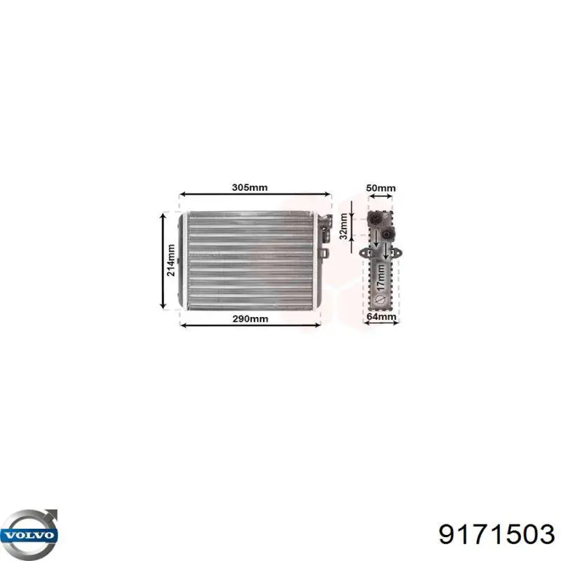 Radiador calefacción 9171503 Volvo