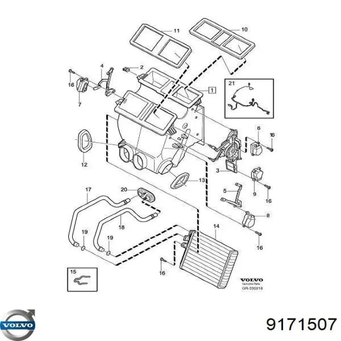 9171507 Volvo tubería de radiador, alimentación