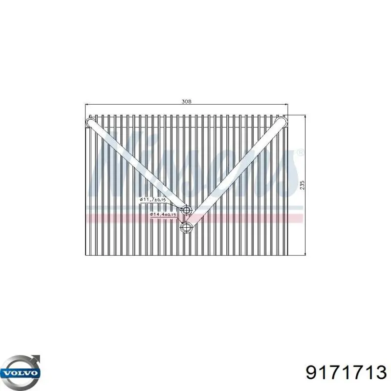 Comprar 9171713 Volvo Evaporador de aire acondicionado
