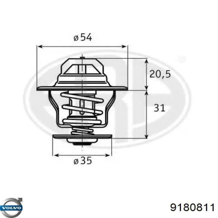 9180811 Volvo termostato, refrigerante