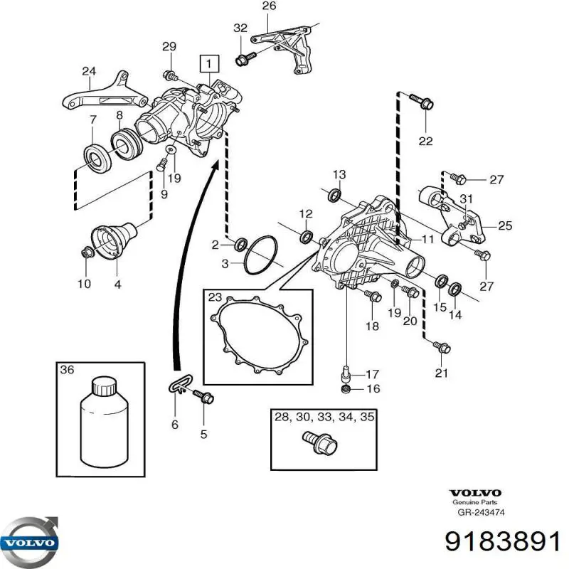 Retén de salida delantero de la caja de transferencia Volvo 6843482 precio, desde 10,54 EUR