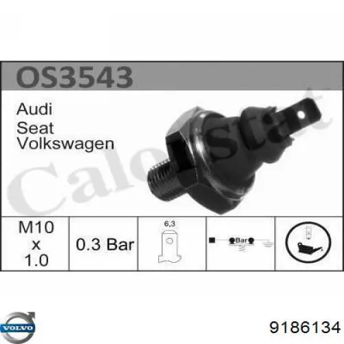 9186134 Volvo sensor de presión de aceite