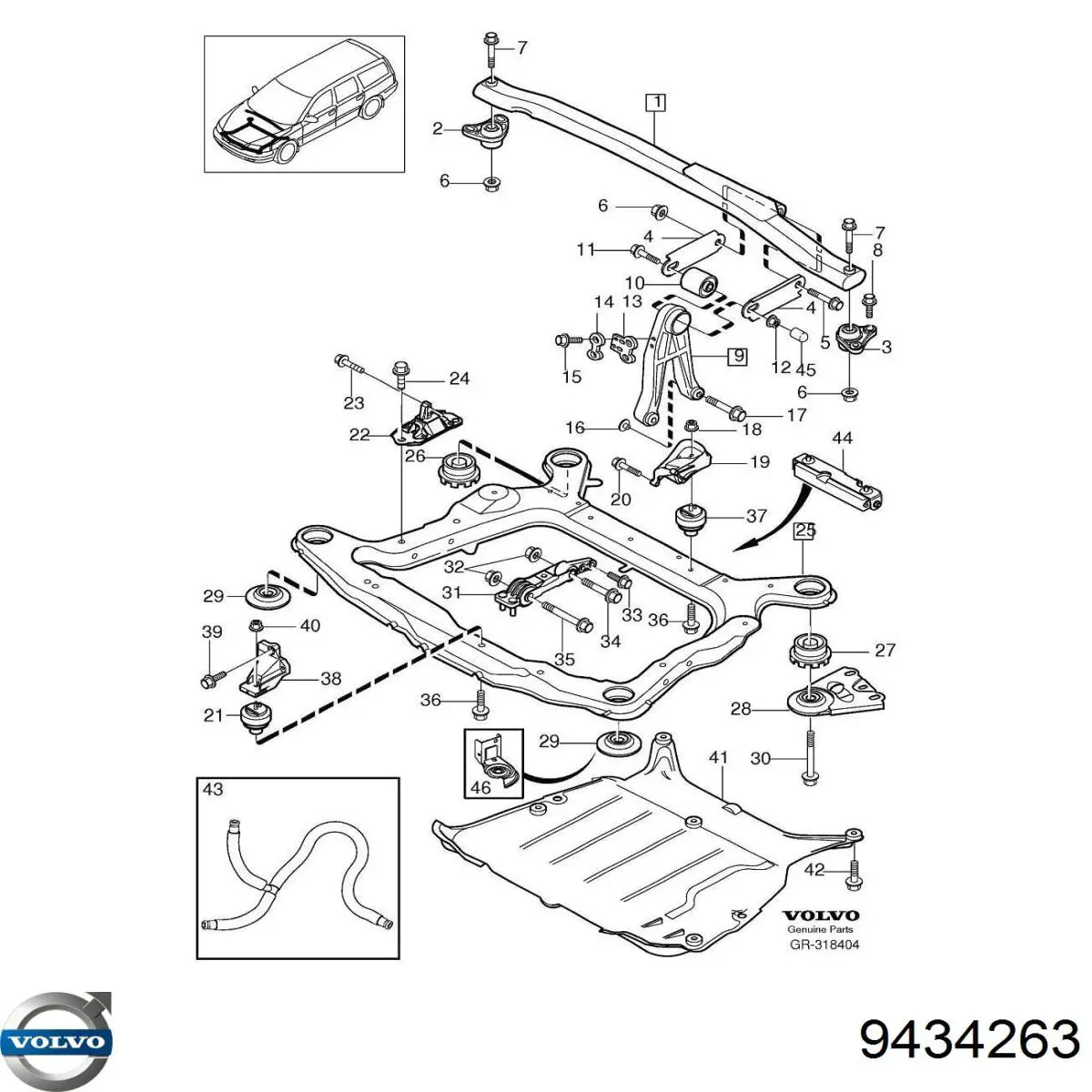 Comprar 9434263 Volvo Soporte superior de motor con silentblock