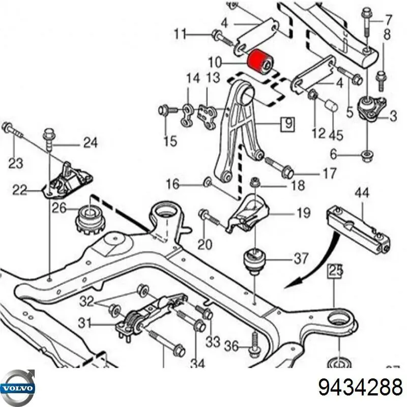 9434288 Volvo soporte, motor, superior, silentblock