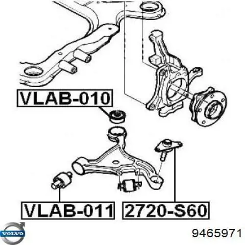 9465971 Volvo silentblock de suspensión delantero inferior