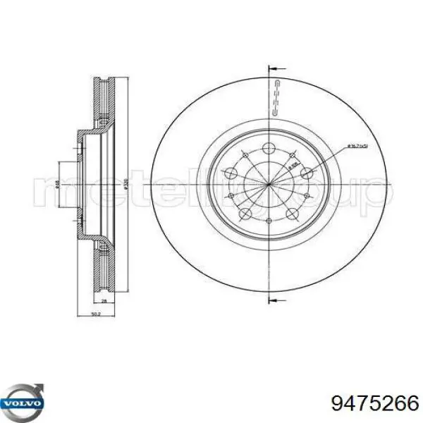 Comprar 9475266 Volvo Freno de disco delantero