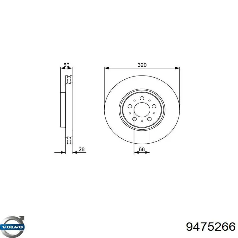 Disco de freno 9475266 Volvo