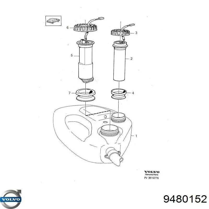Elemento de turbina de bomba de combustible para Volvo S70 (LS, LT)