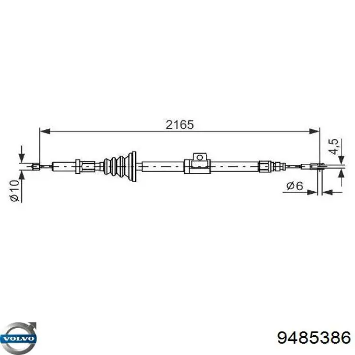 Cable de freno de mano delantero para Volvo XC70 (SZ, LZ)