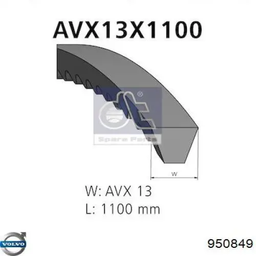 950849 Volvo correa trapezoidal