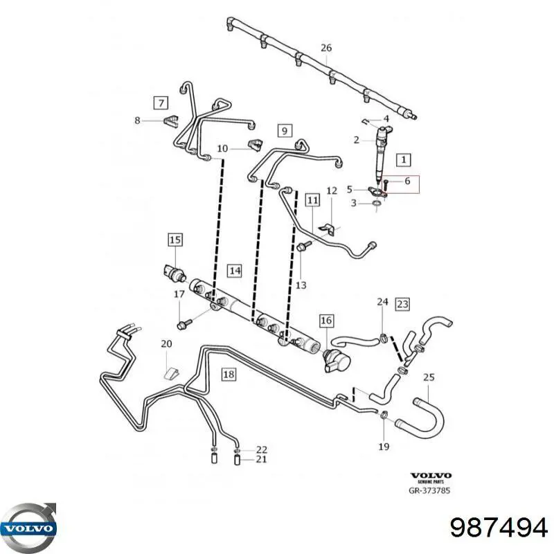 987494 Volvo tornillo de culata