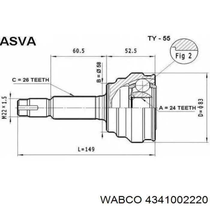 Válvula de derivación de aire de sobrealimentación Wabco 4341002220