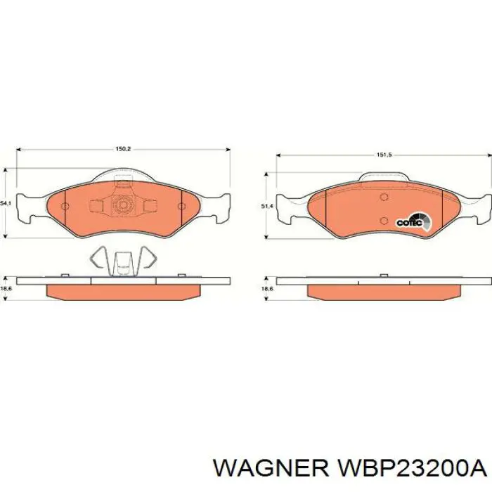 WBP23200A Wagner pastillas de freno delanteras