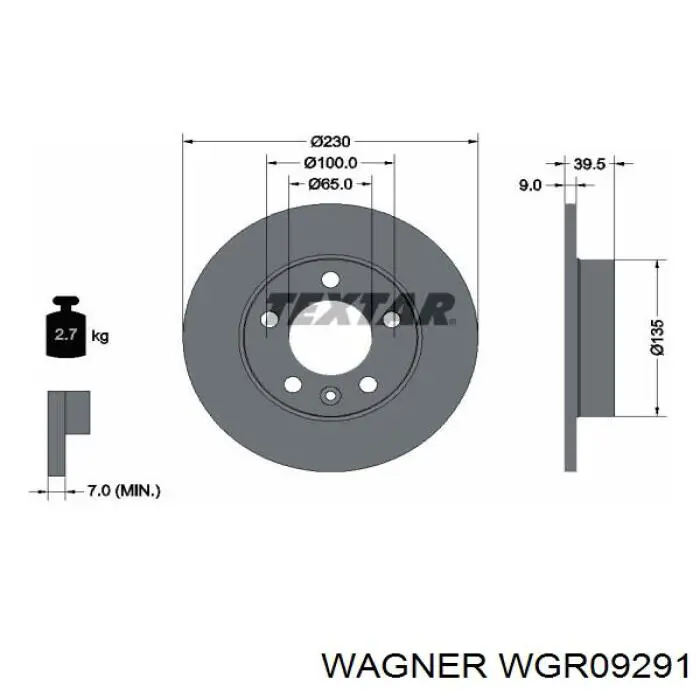 Freno de disco delantero Mercedes E C124