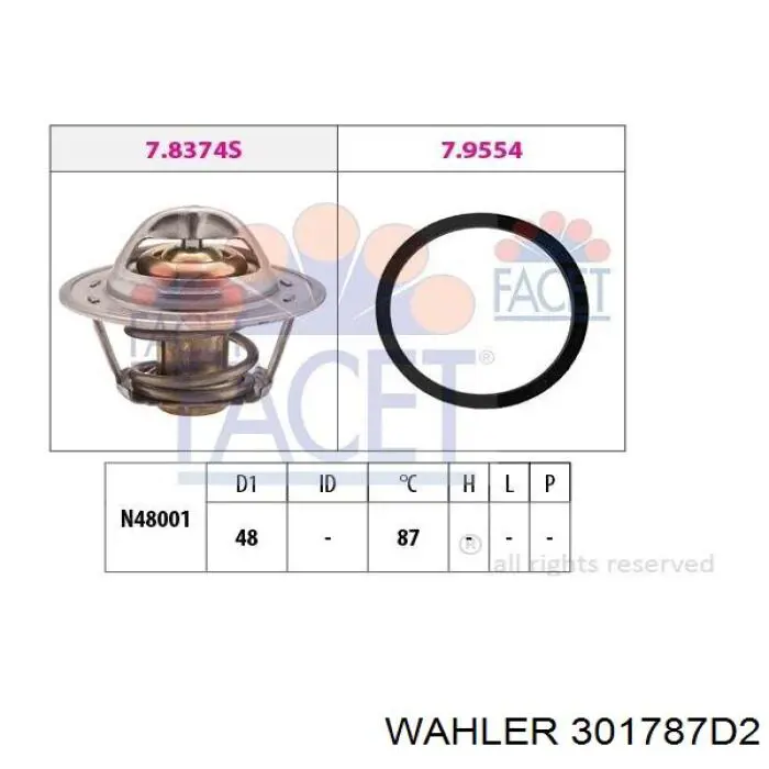 301787D2 Wahler Termostato de agua