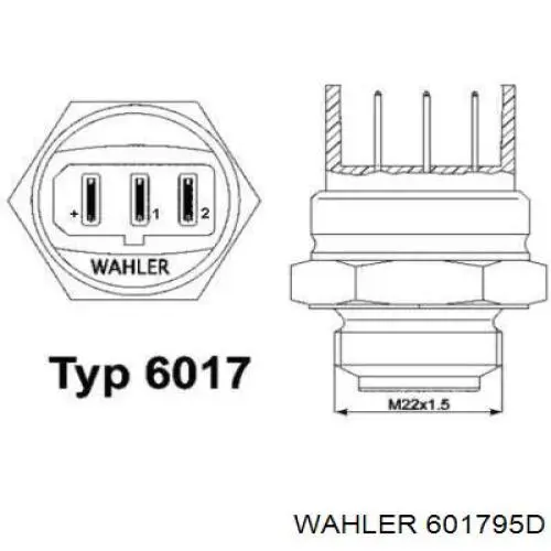 Sensor de temperatura del refrigerante Wahler 601795D