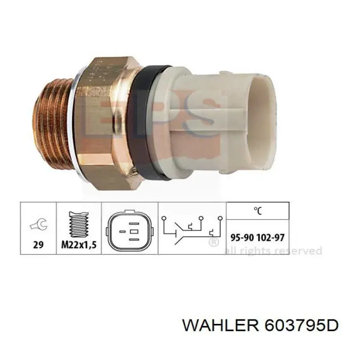 Sensor, temperatura del refrigerante (encendido el ventilador del radiador) Volkswagen Passat 3A5, 351, 315