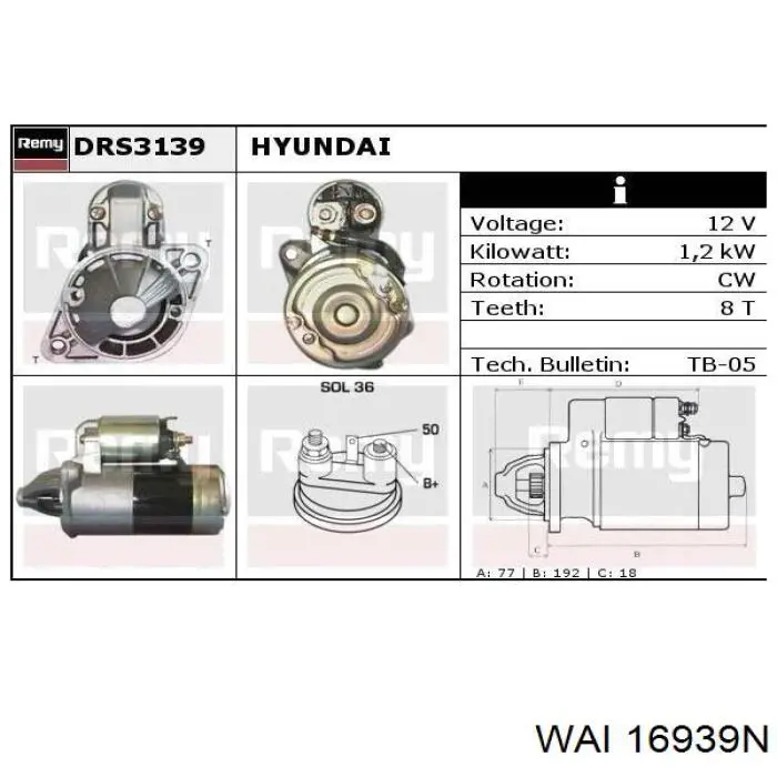 Arrancador WAI 16939N