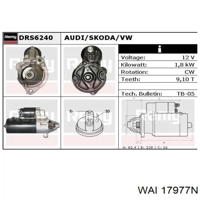 Burro de arranque  VAG 0001110122 precio, desde 103,59 EUR