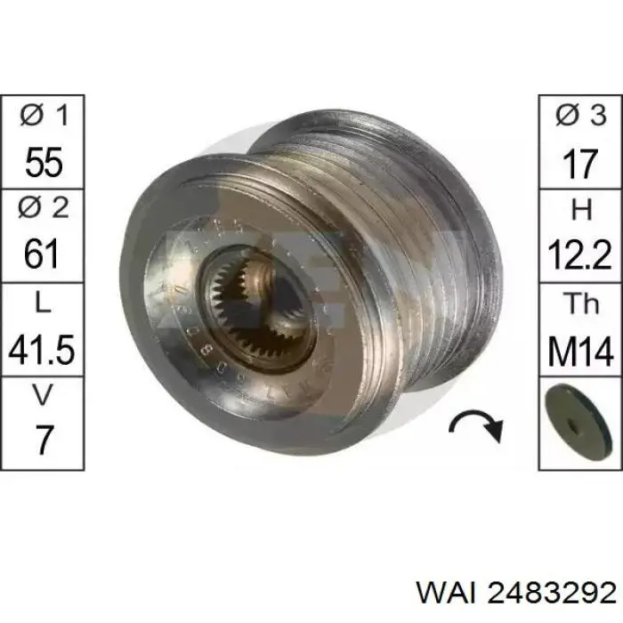 Polea rueda libre General Motors P0142 precio, desde 34,35 EUR