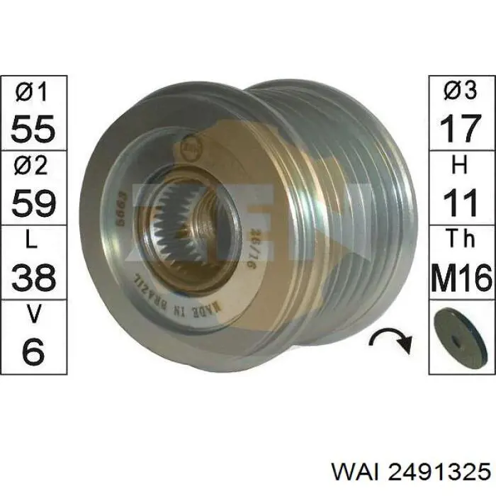 Polea alternador 504088796 Fiat/Alfa/Lancia