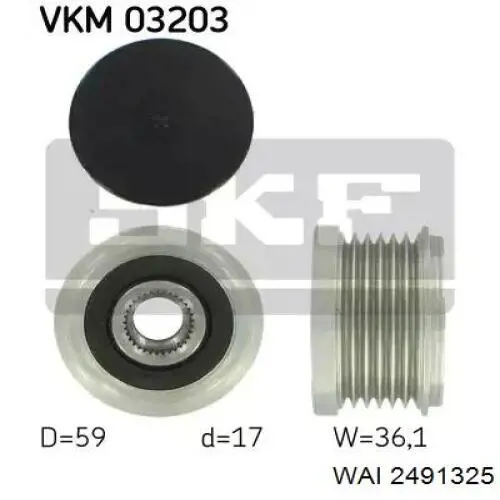 Polea de alternador Fiat/Alfa/Lancia 504088796