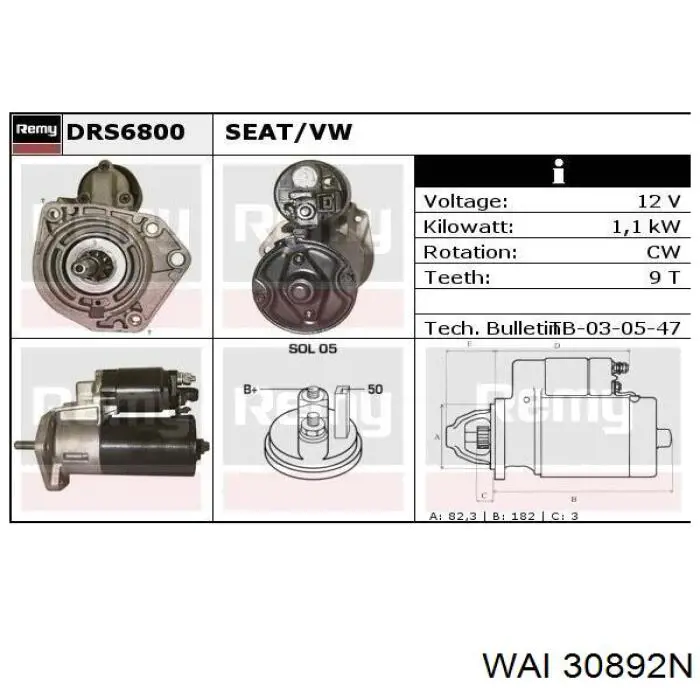 11016800 Eurotec motor de arranque