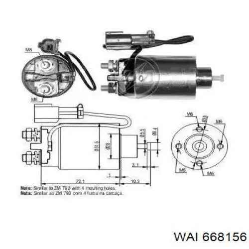 668156 WAI Solenoide arranque